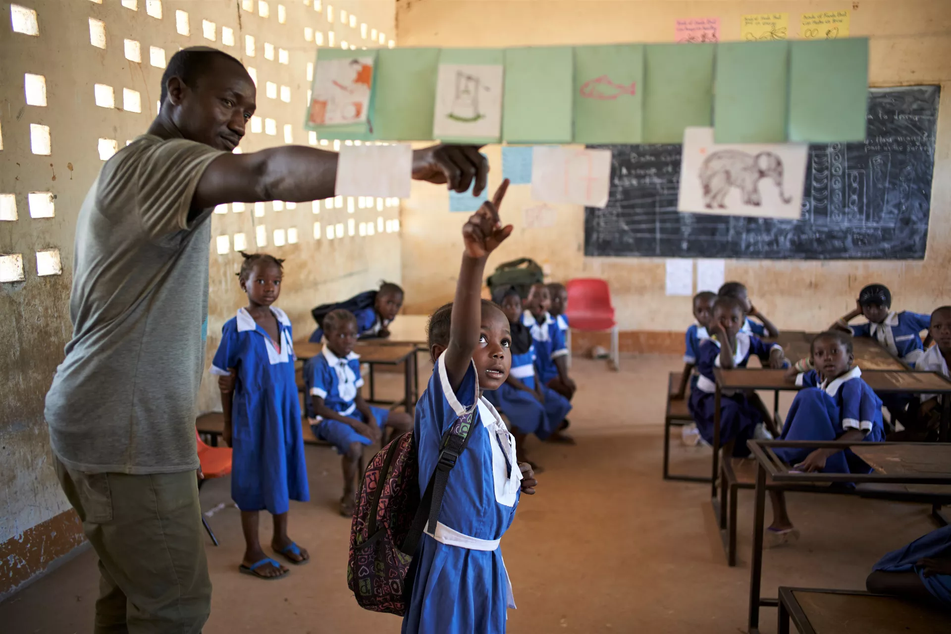 Young girls in classroom